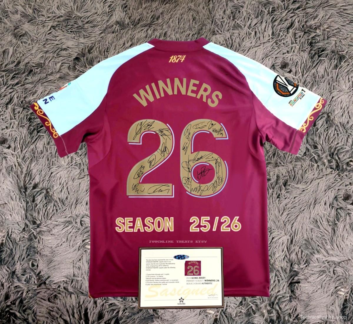 Aston Villa Winners Team Signed 25/26