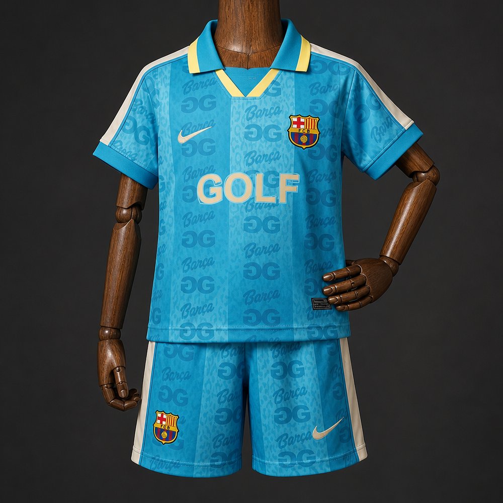 26/27 Kids Barcelona x Golf Wang El Light Blue Jersey Kit