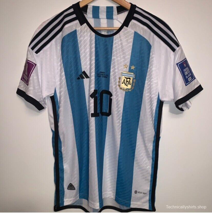 2022 Argentina Home #10 Messi Signed Signature Jersey