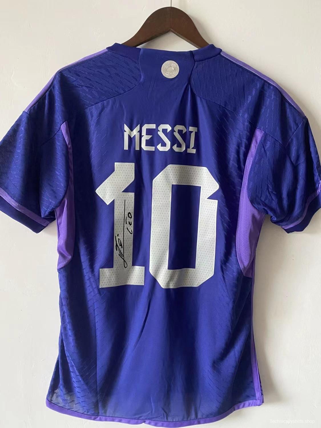 Argentina Messi 10 2022 SIGNED Away Shirt/Jersey + COA (LIONEL MESSI)