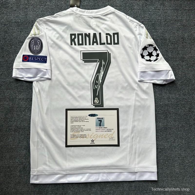 C.Ronaldo Signature Real Madrid 15/16 Final ALL FULL PATCHES