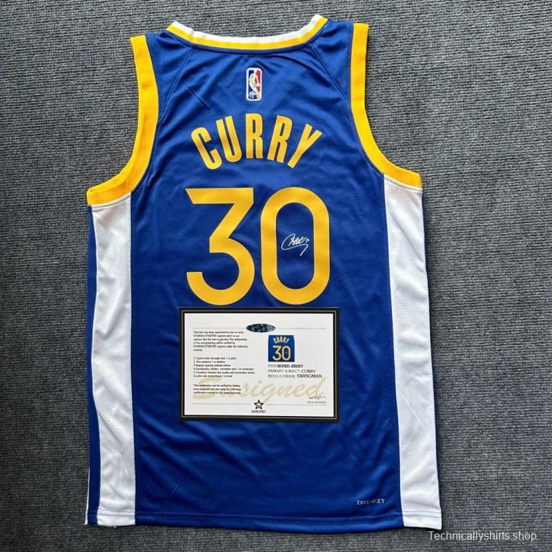 Stephen Curry Signed Golden State Blue