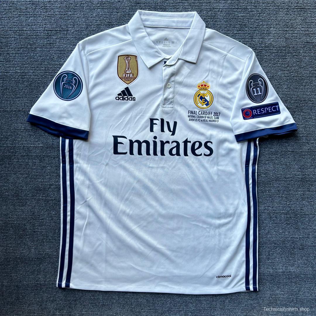 Ronaldo Real Madrid 16/17 UCL FINAL Winners Home Full Patch + Badge