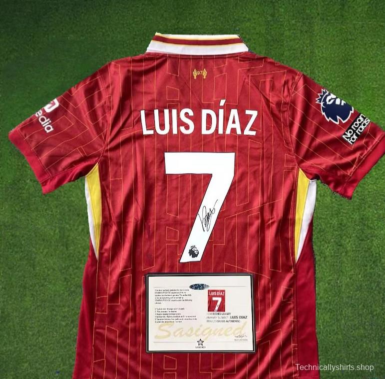 luis diaz liverpool signed + coa 24/25